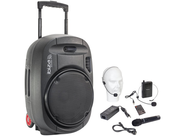 Ibiza Coluna Amplificada 12 700W USB/BT/SD/Bat UHF Preta PORT12UHF-MKII Ibiza Coluna Amplificada 12 700W USB/BT/SD/Bat UHF Preta PORT12UHF-MKII